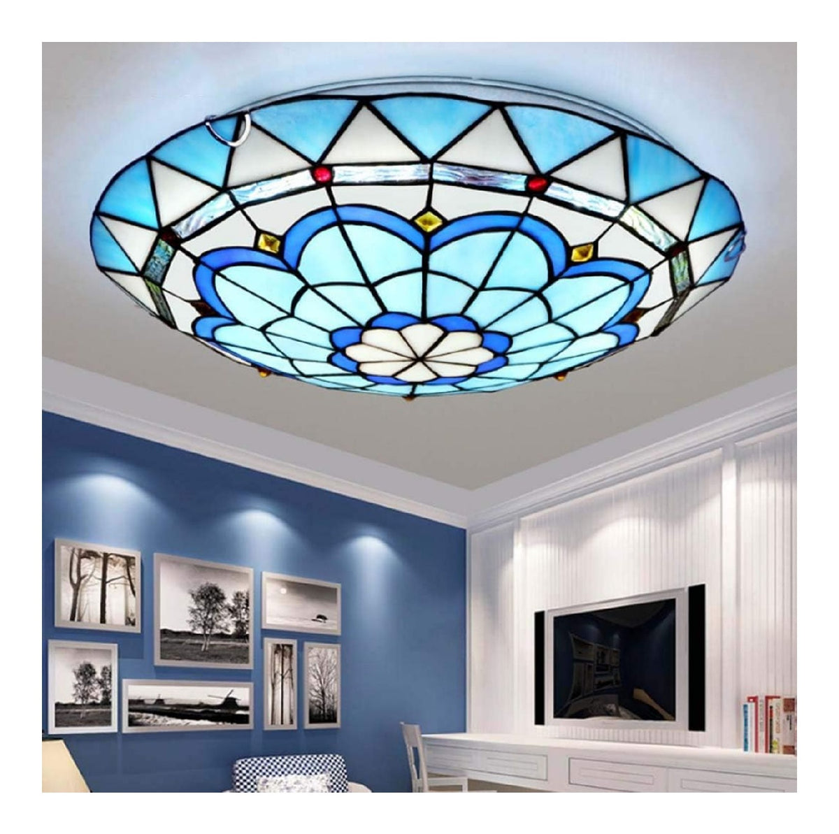 Plafoniera da soffitto 40 cm con diffusore in vetro oro