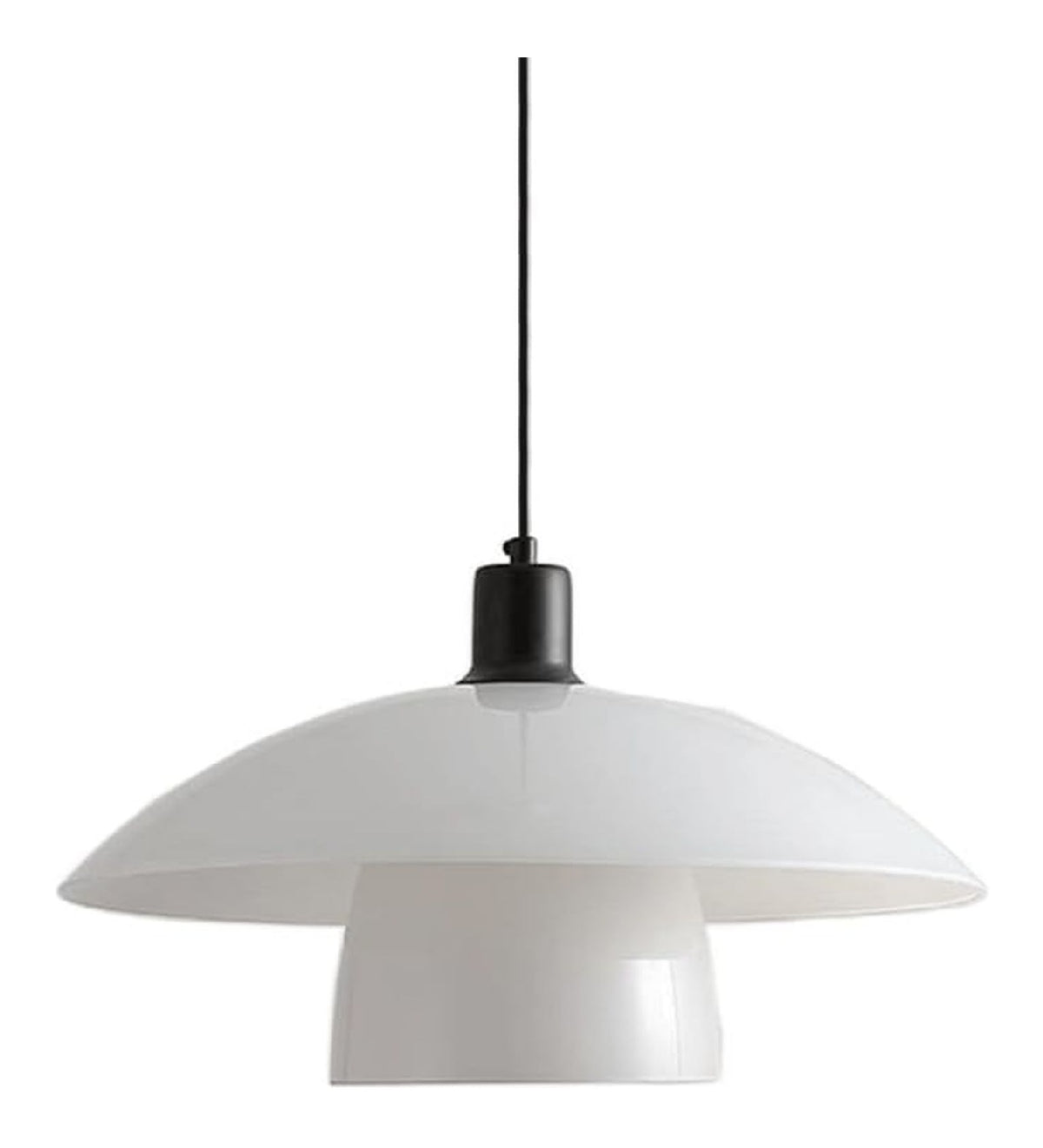 Lampada a sospensione con diffusore in vetro stile industriale nero
