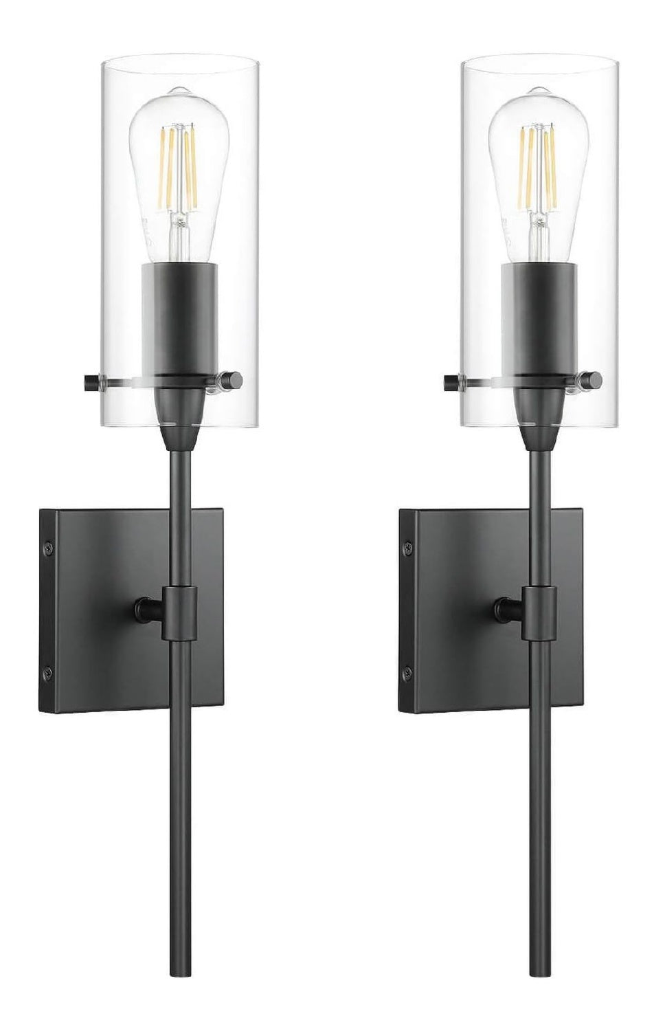Lampada da parete XiNBEi Lighting Lampade Parete Nere trasparente