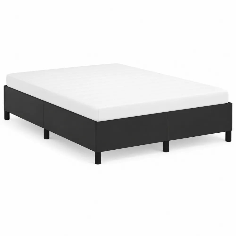 Letto matrimoniale con contenitore in legno e poliestere Nero 200x160