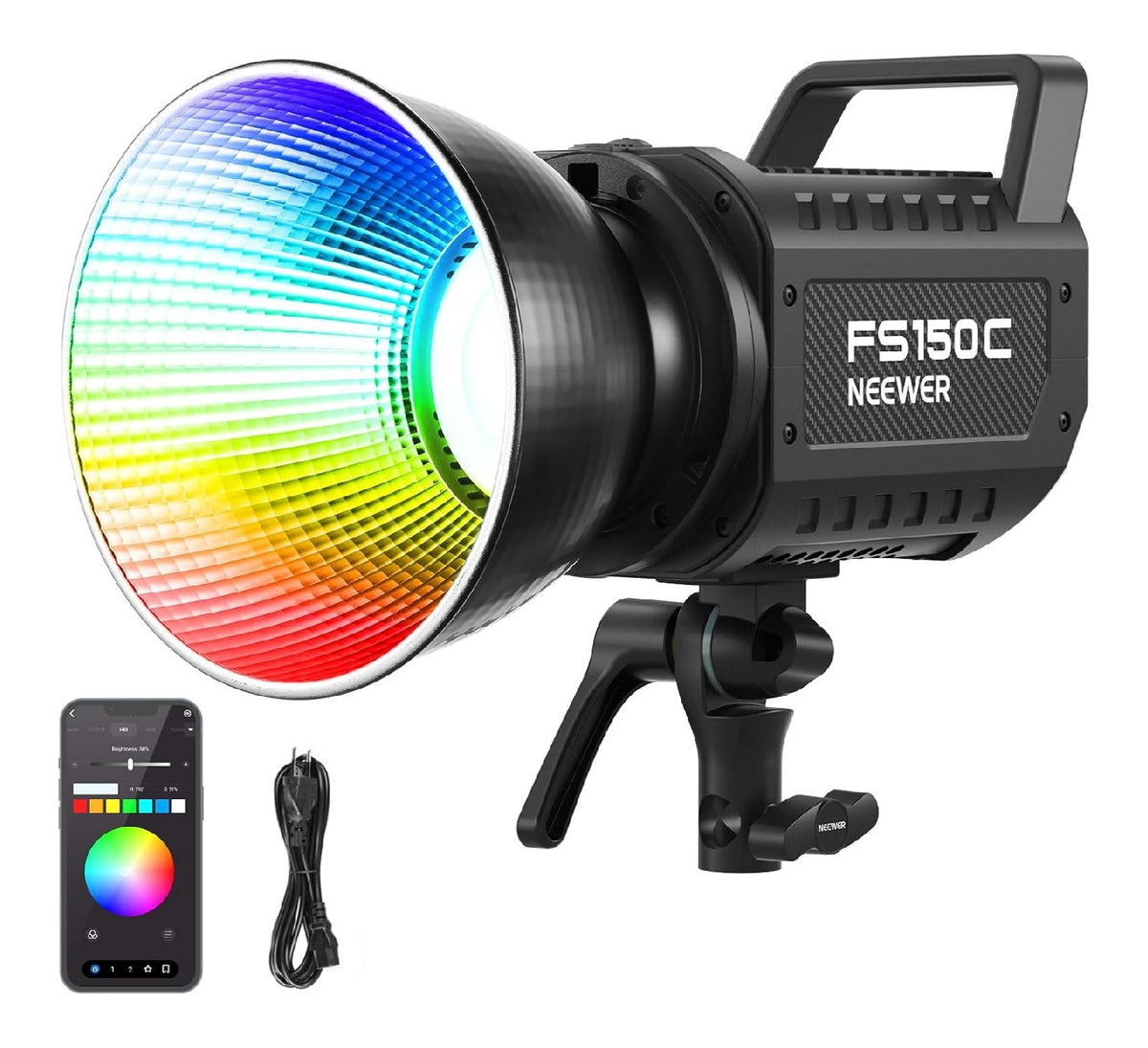 Luce video LED dimmerabile con treppiede oro