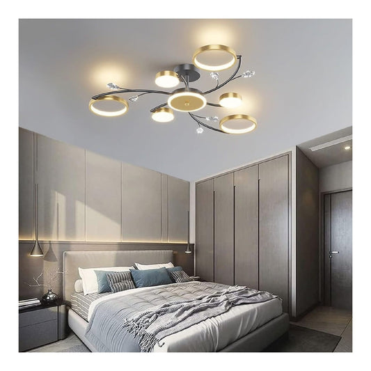 Plafoniera da soffitto dimmerabile regolabile nero regolabile con cristalli