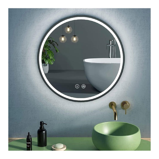 Specchio Bagno Illuminato antiappannamento, infrangibile, dimmerabile con diffusore in vetro bianco