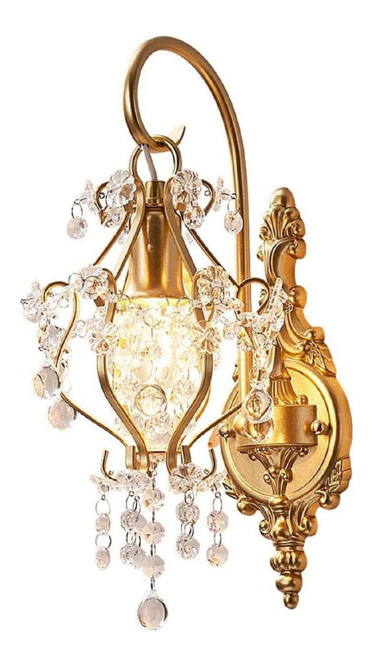 Applique da parete 17 cm con cristalli oro