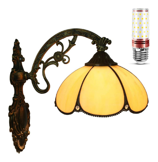 Lampadina con vetro LED nero Applique Parete Interno, Pollici