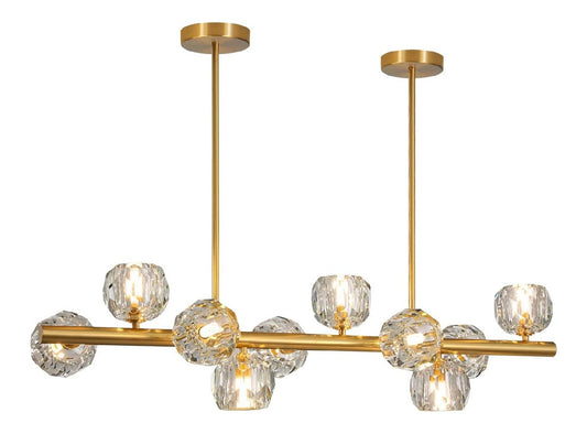Plafoniera da soffitto dimmerabile regolabile oro con cristalli