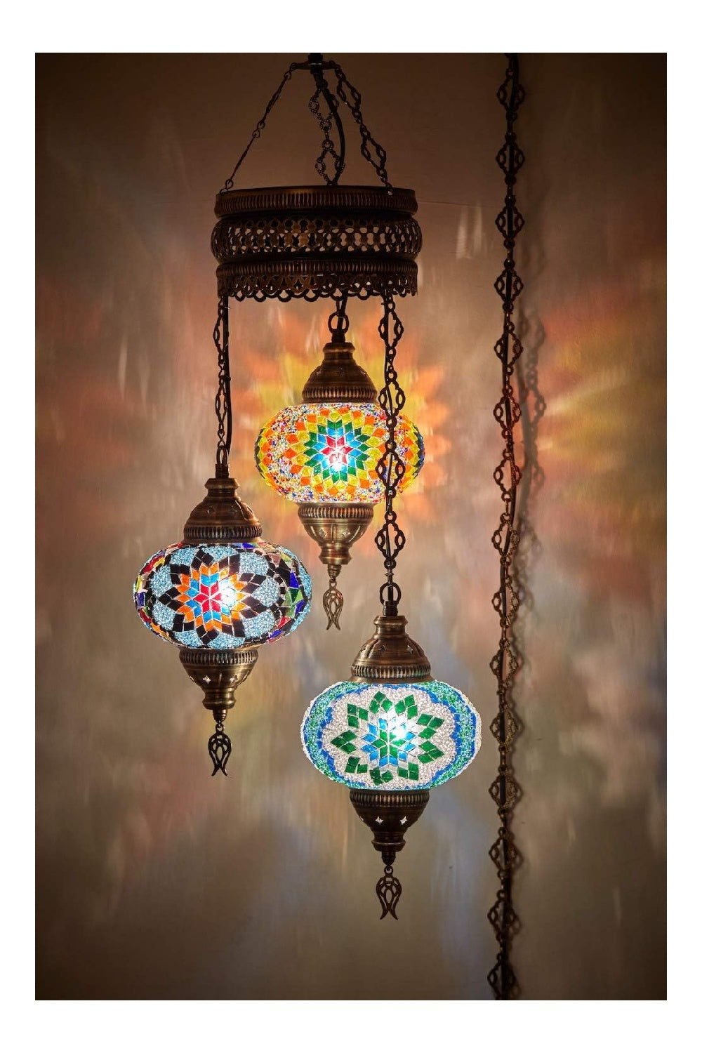 Lampada a sospensione diffusore in vetro forma sferica oro