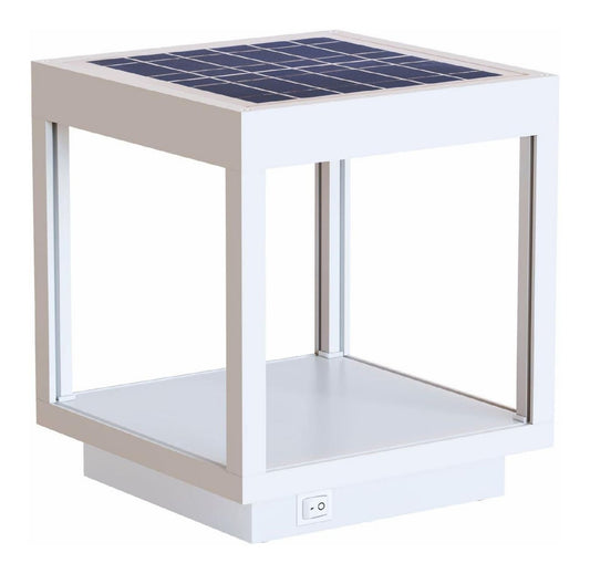 Lampada da tavolo LED integrato in alluminio bianco
