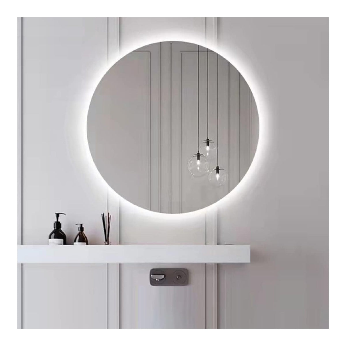 Illuminazione a parete EsEntL Specchio Bagno Illuminato Rotondo bianco