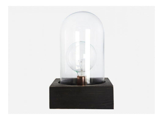Lampada da tavolo con diffusore in vetro nero