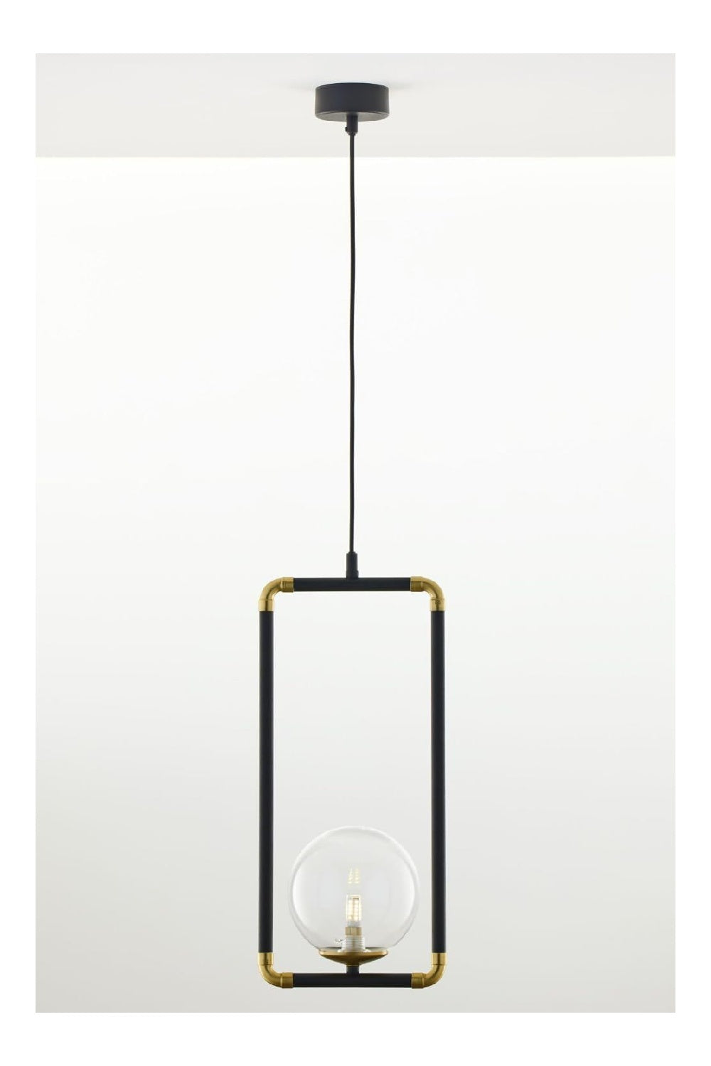 Struttura in metallo lampadario decorativo regolabile nero