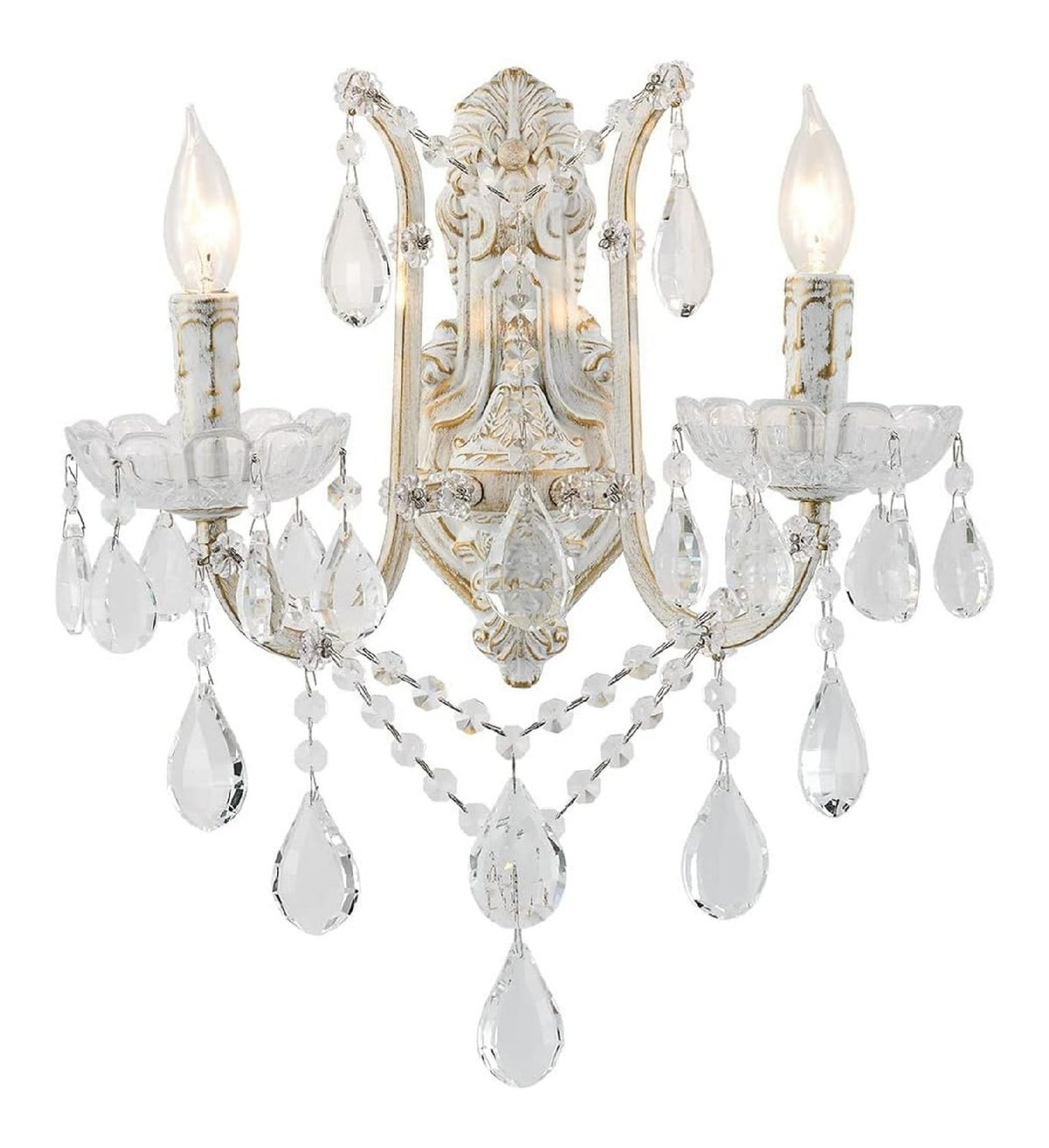 Applique da parete con cristalli LED integrato bianco
