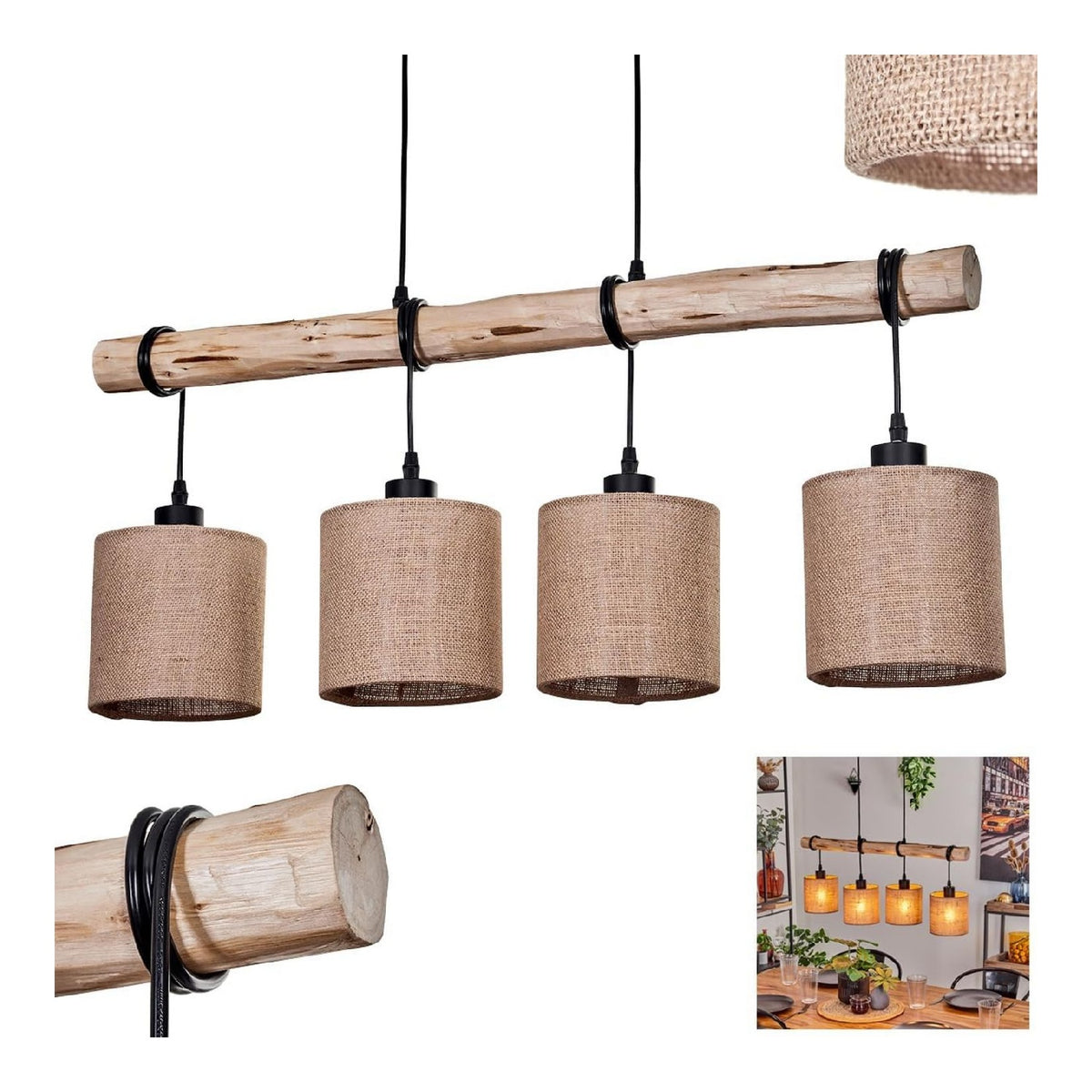 Lampada a sospensione 180 cm dimmerabile nero
