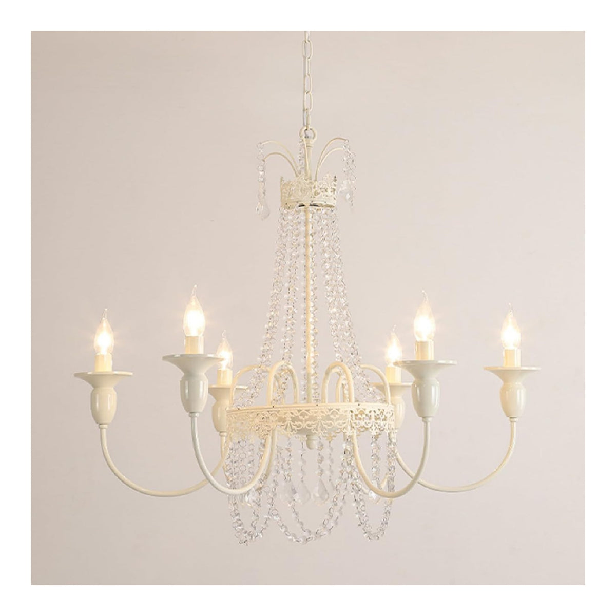 Lampadario decorativo Lampadario ciondolo vetro stile pastorale oro