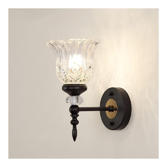 Paralume con cristalli con vetro nero Illuminazione parete Applique parete