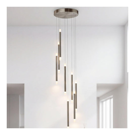 Lampada a sospensione Lampada sospensione metallo nichel bianco