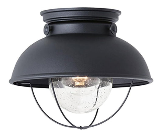 Plafoniera da soffitto con diffusore in vetro in alluminio nero
