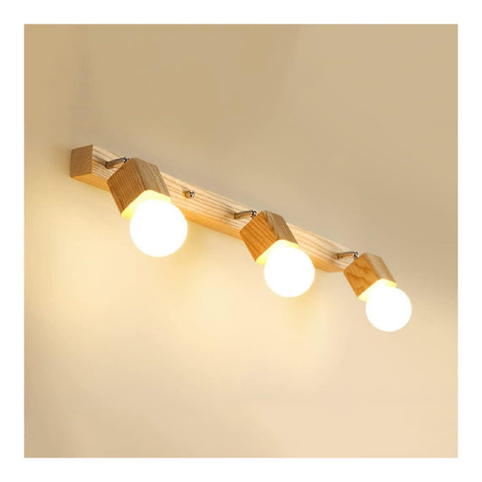 Lampada da parete Lampada Specchio Trucco Regolabile Legno oro