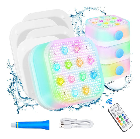 Luci piscina piscine fuori terra, regolabile con telecomando bianco