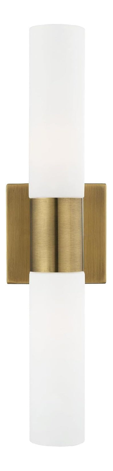 Corpo illuminante con vetro finitura ottone bianco