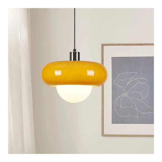 Lampada a sospensione regolabile con diffusore in vetro argento