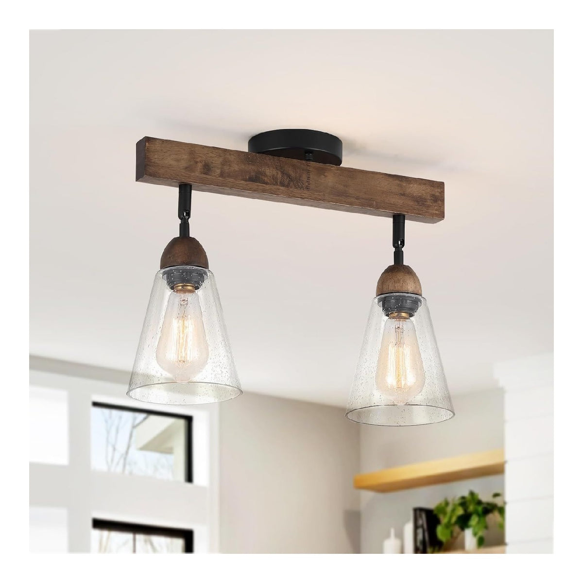 Plafoniera da soffitto con diffusore in vetro LED integrato trasparente