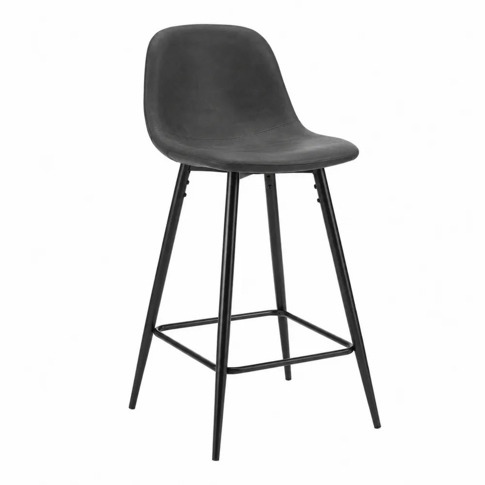 Sgabello in similpelle con gambe in metallo