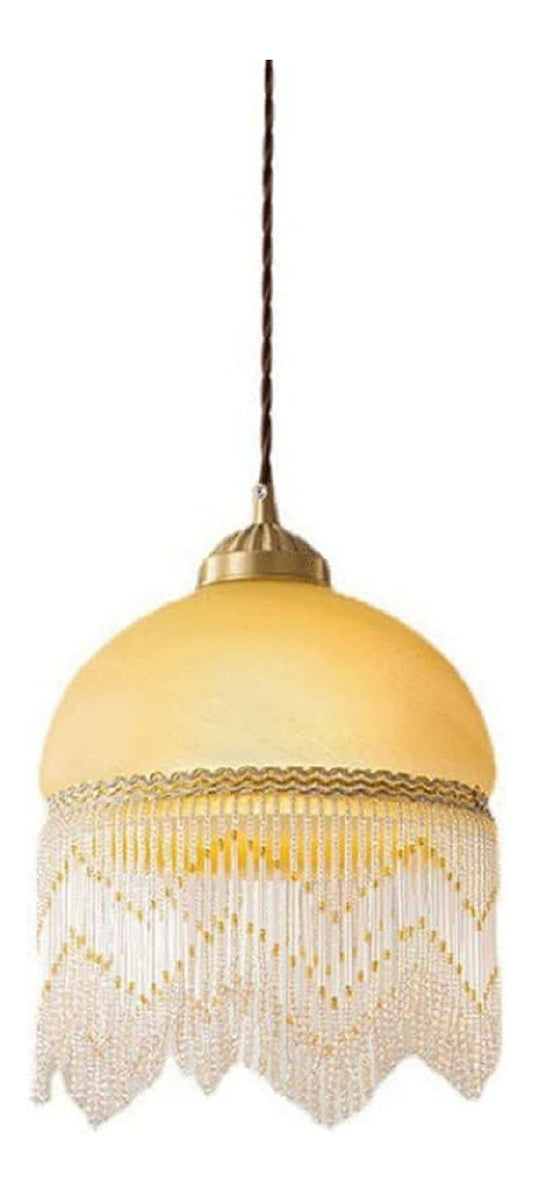 Lampada a sospensione con diffusore in vetro stile vintage nero