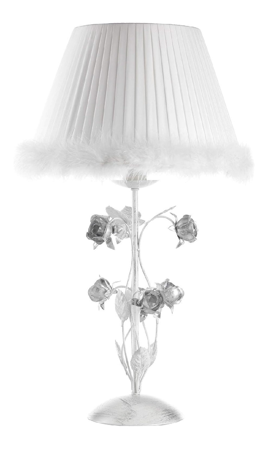 Lampada da tavolo 35 cm struttura in metallo bianco