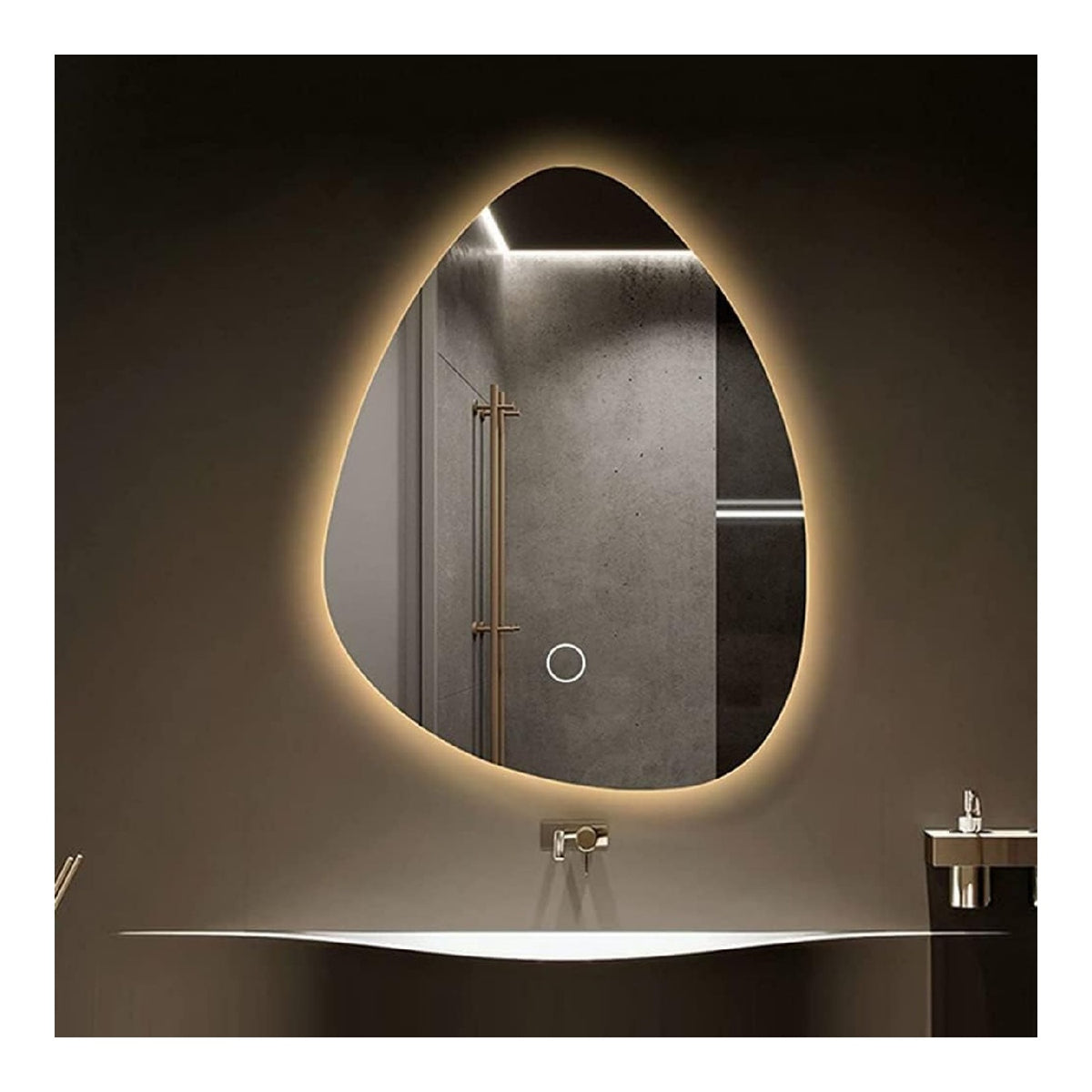 Applique da parete Specchio Bagno Senza Cornice luci, nero