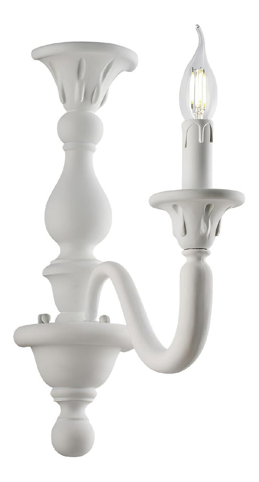 Applique da parete 41 cm stile vintage bianco