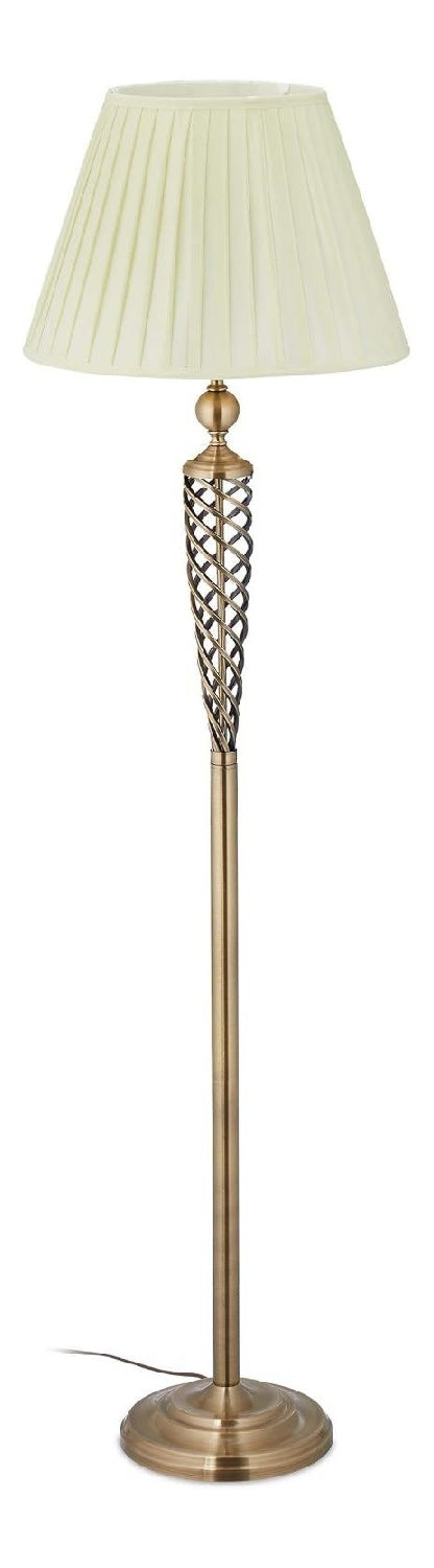 Lampada da terra struttura in metallo finitura ottone bianco