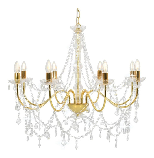 Lampada a sospensione con cristalli rame