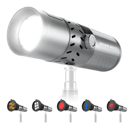 Luce video LED 2 cm dimmerabile nero