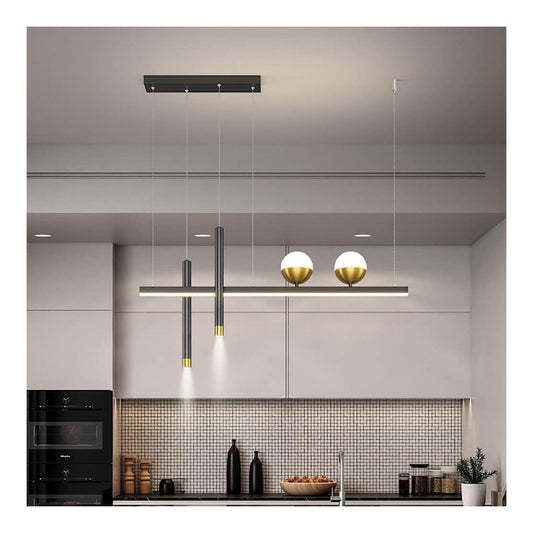 Lampadario decorativo dimmerabile con vetro nero