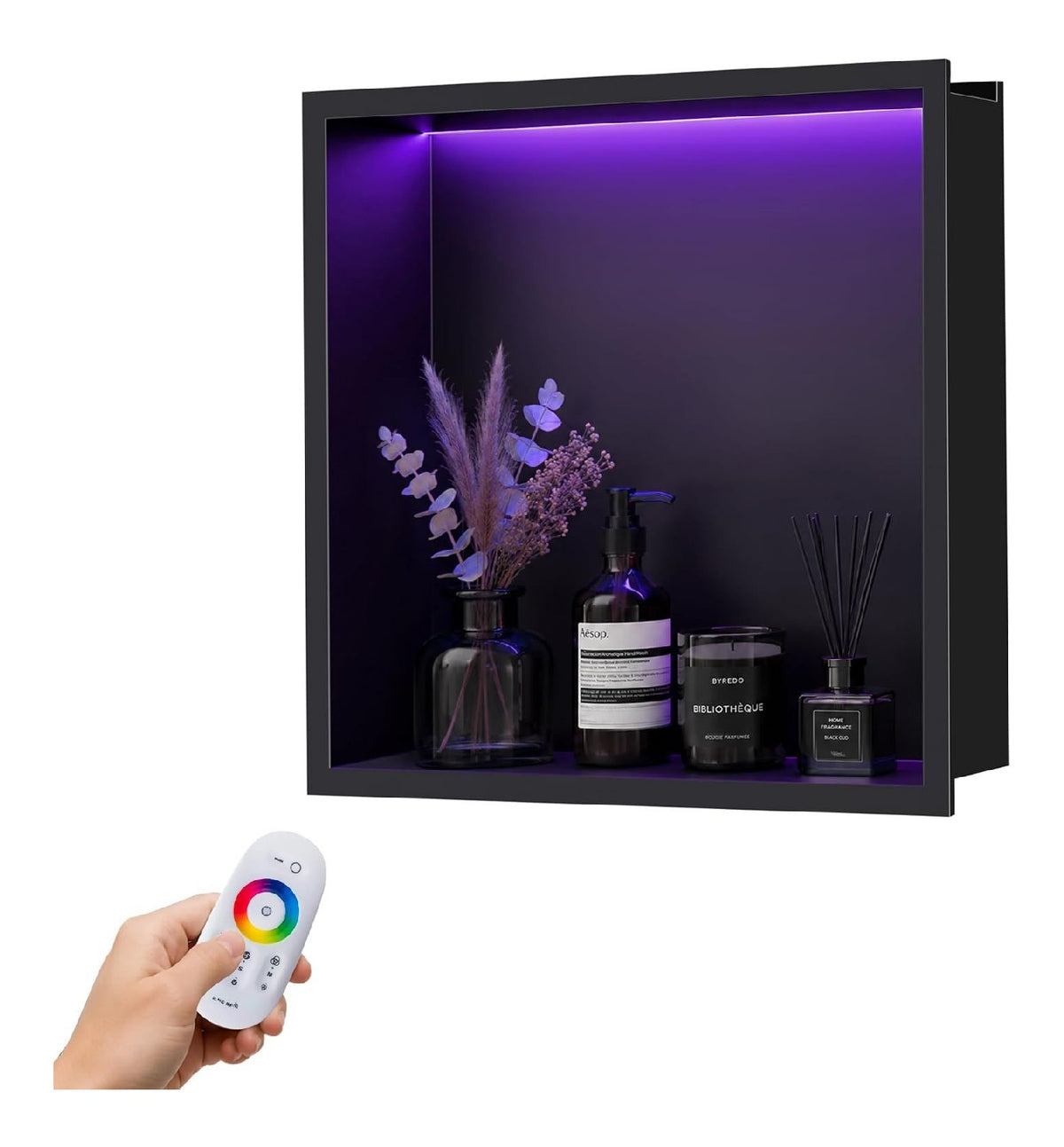 Lampada murale con telecomando LED integrato nero