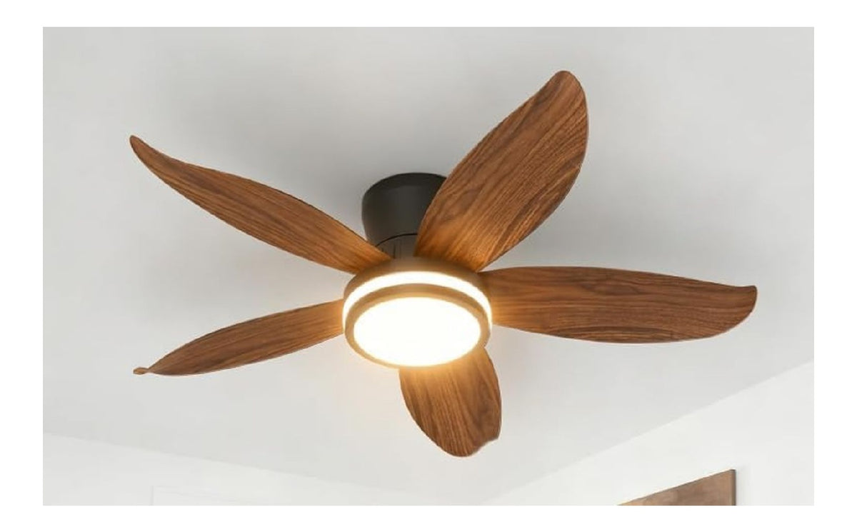 Ventilatore da soffitto con luce 132 cm regolabile nero