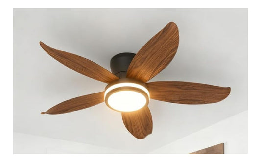 Ventilatore da soffitto con luce 132 cm regolabile nero