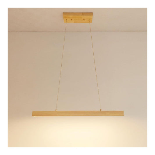 Illuminazione sospesa Jadssox Lampada sospensione lineare legno bianco