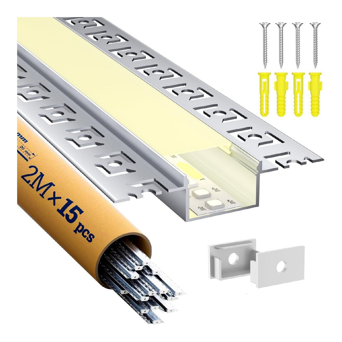 Profilo Alluminio Strisce Profilo Cartongesso in alluminio LED integrato bianco