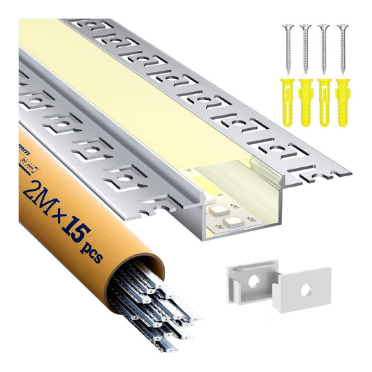 Profilo Alluminio Strisce Profilo Cartongesso in alluminio LED integrato bianco