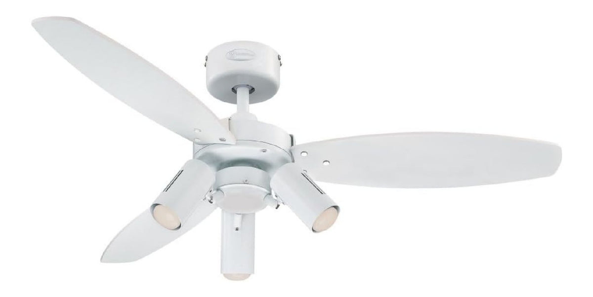 Ventilatore da soffitto con luce con telecomando LED integrato bianco
