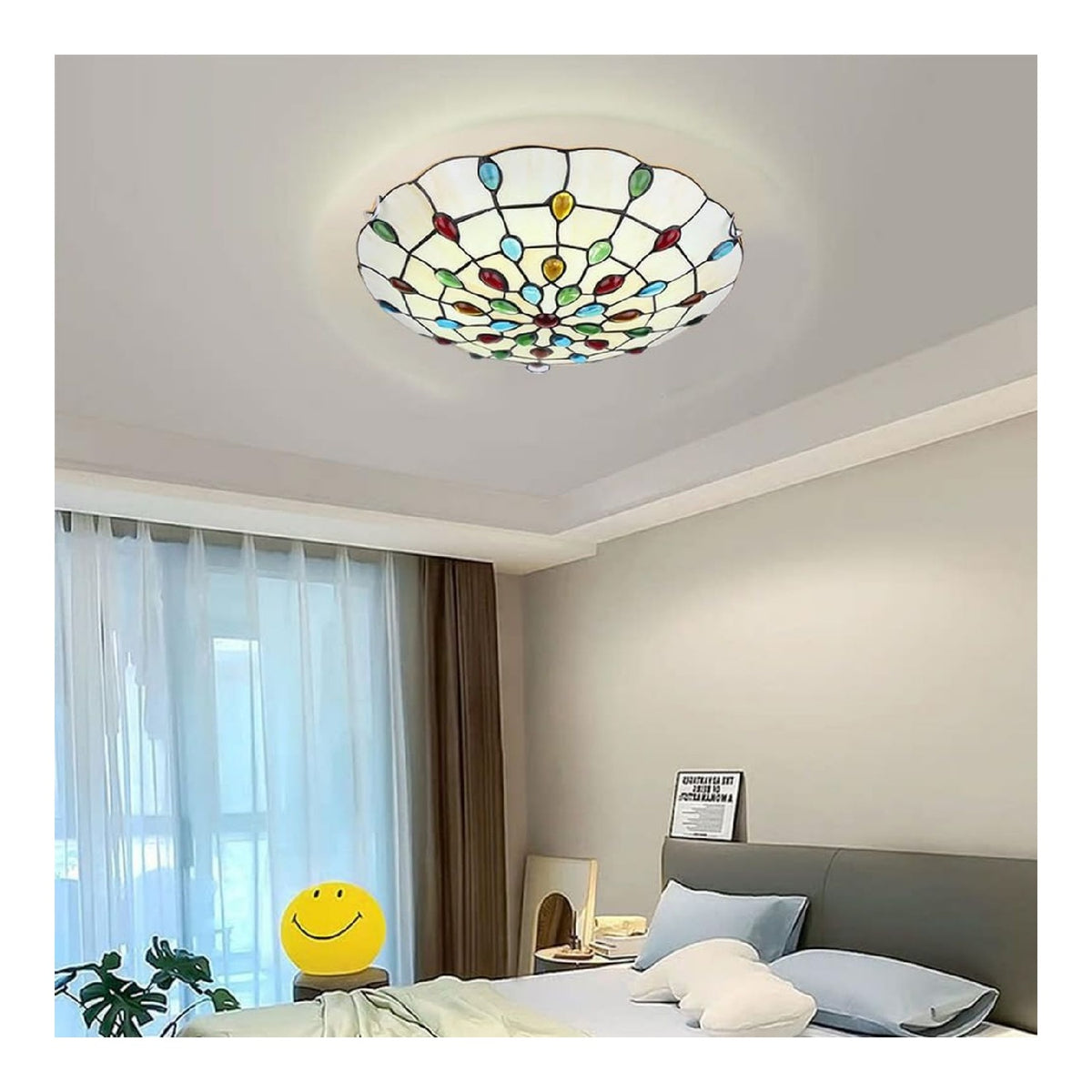 Lampadina con vetro struttura in metallo nero Lampada Soffitto, Plafoniera Vetro