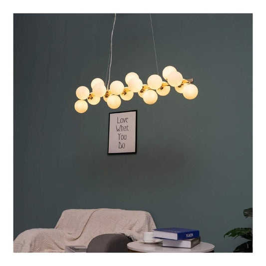 Lampadario a soffitto KOSILUM Lampadario orizzontale dorato sfere