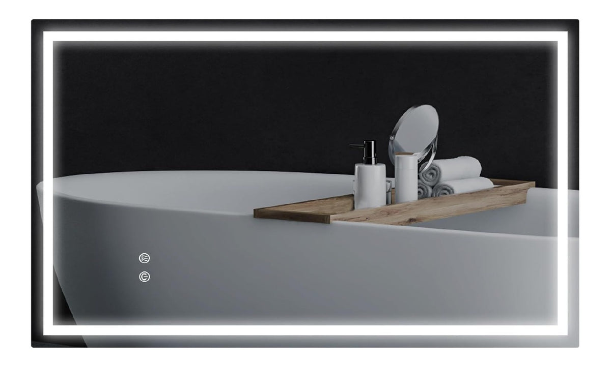Specchio Bagno Illuminato Luci Trasparente regolabile con diffusore in vetro trasparente