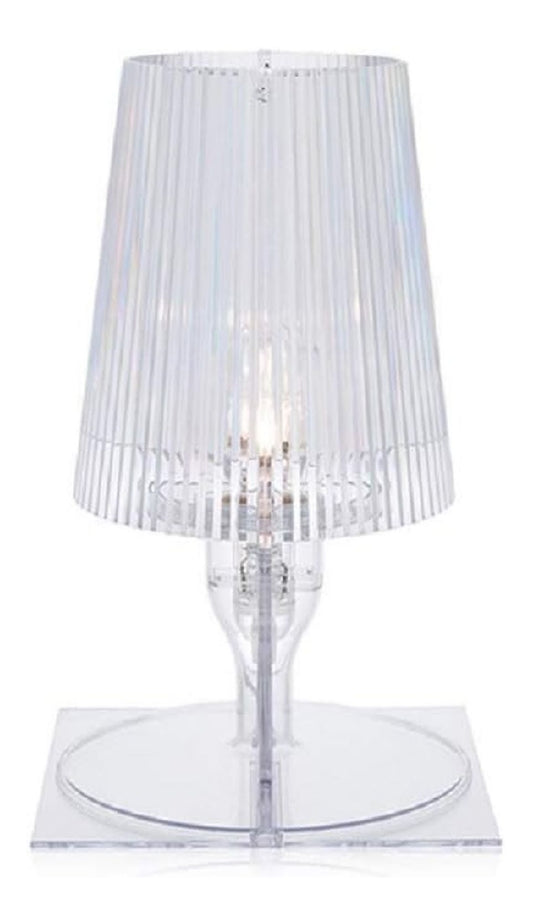 Lampada da tavolo con cristalli stile industriale trasparente