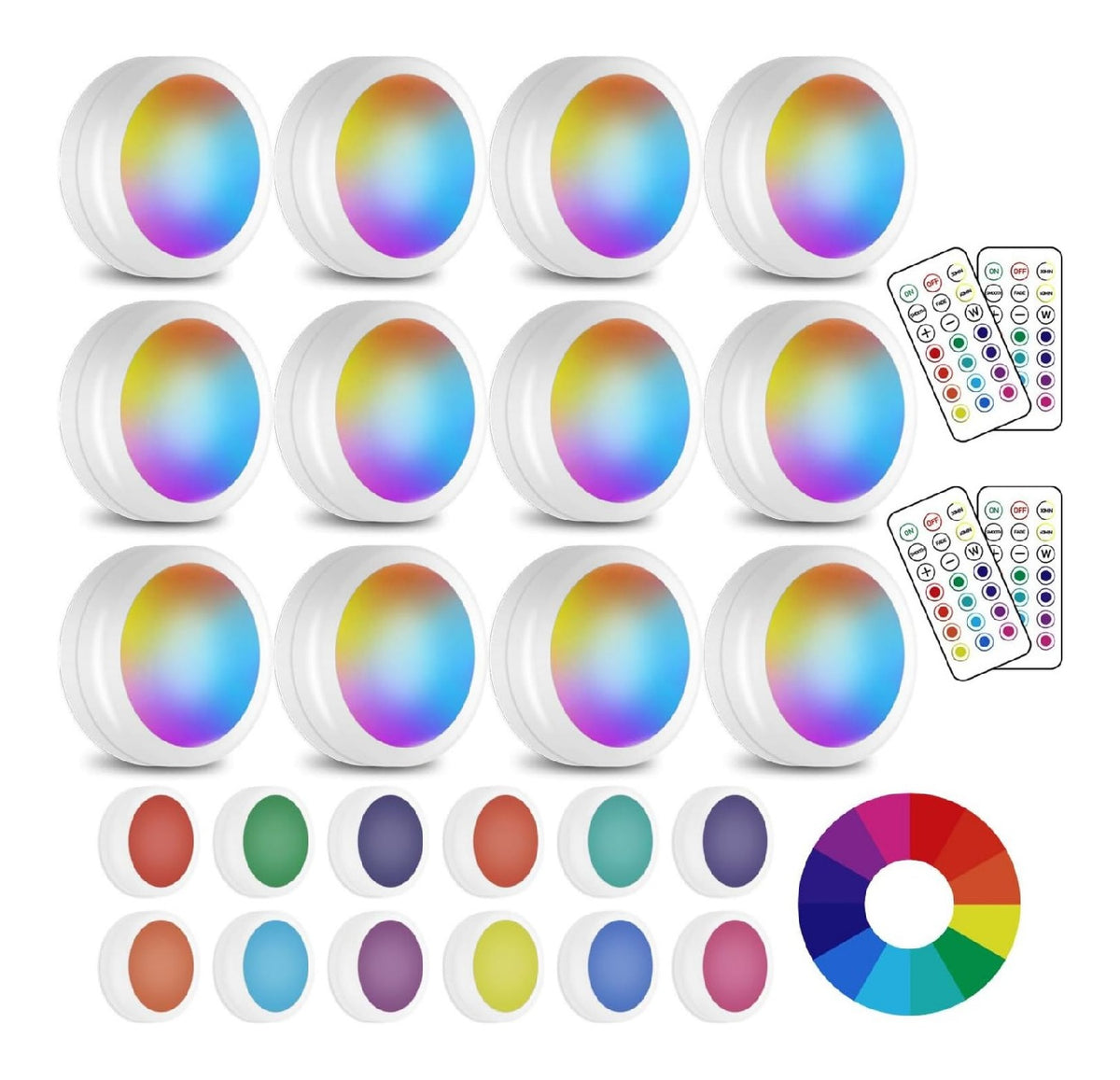 Corpo illuminante Luci disco, colori RGB, telecomando bianco