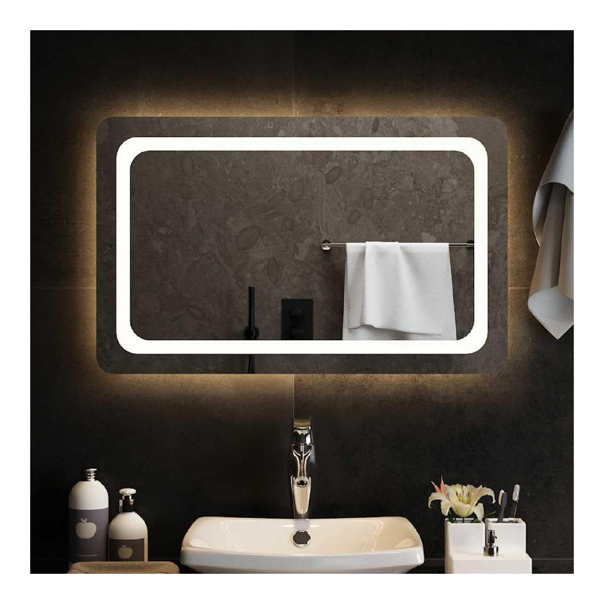 Luce a parete con vetro LED integrato nero