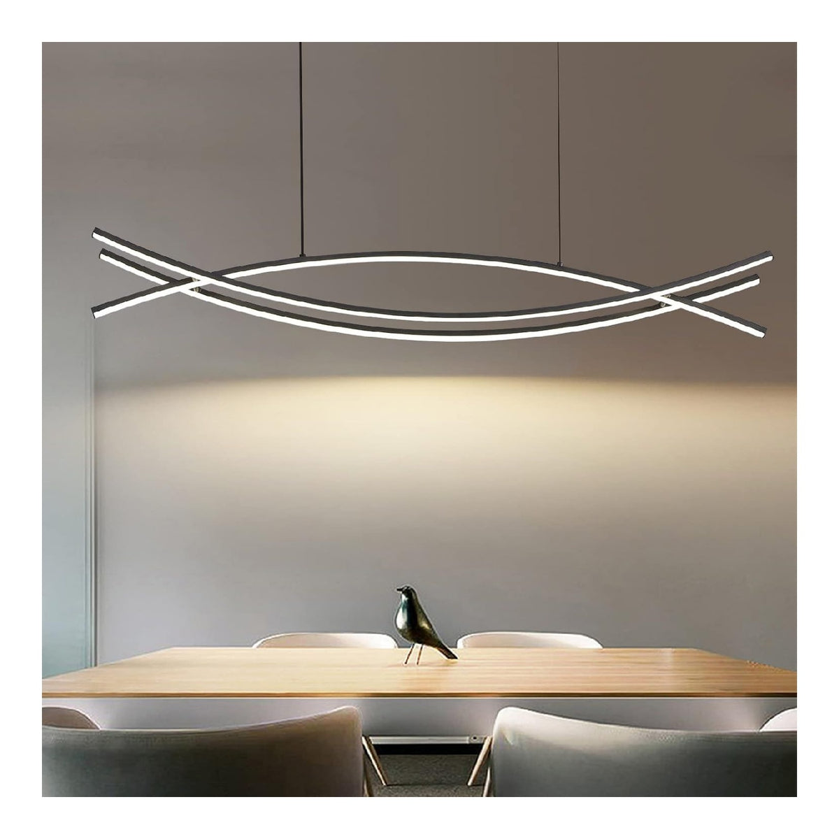 Illuminazione sospesa Mikeru Moderno Lampadario Led, Dimmerabile nero