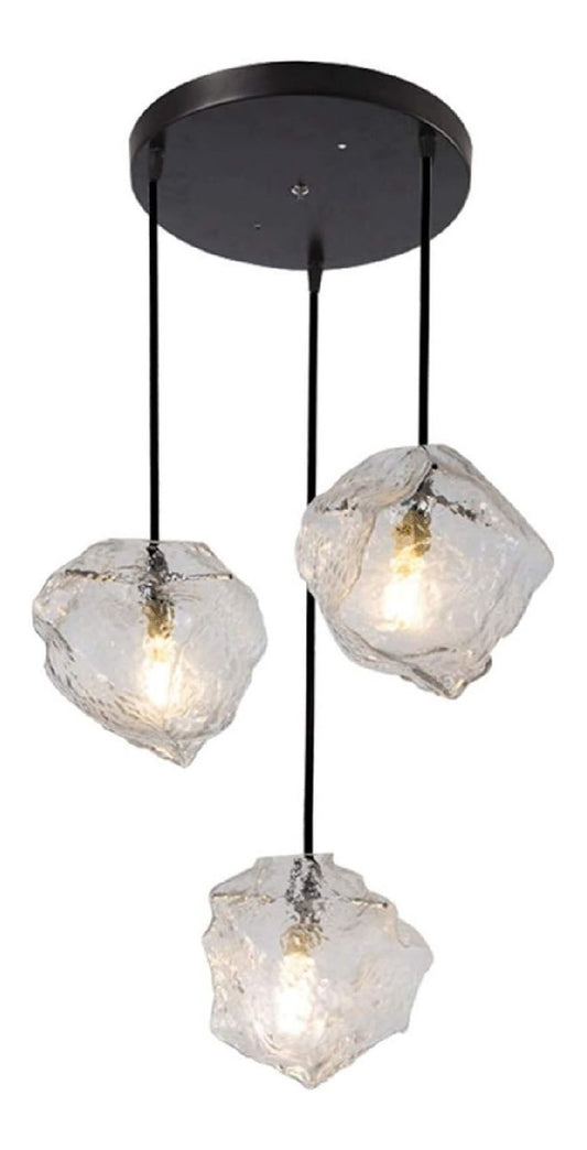 Illuminazione sospesa Lampadario sfera vetro minimalista luci nero